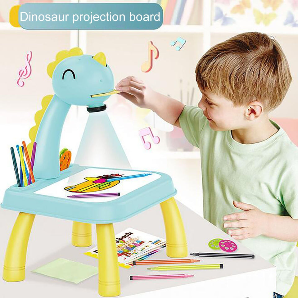 Tablero de pintura para niños, proyector LED, mesa de dibujo
